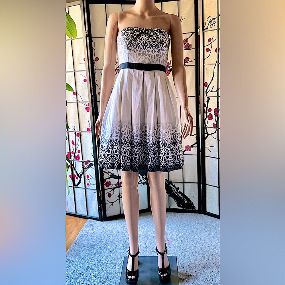 White House Black Market Black and White Strapless Dress (00)
Pocket in the side